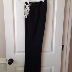 Black Tahari dress pants with decorative waist tie